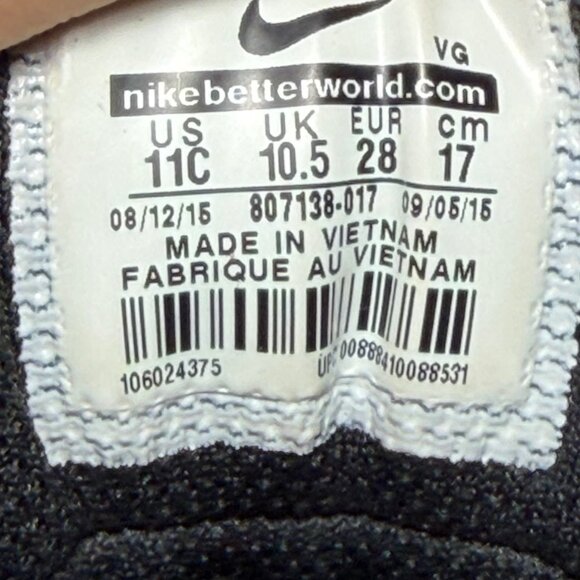 Nike Huarache 11C Youth Baseball Cleats Black White Lightweight Molded Rubber Sp - Picture 4 of 9